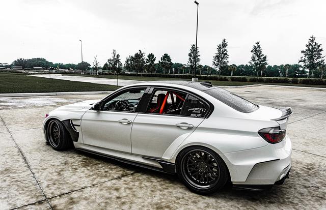 宝马m3改装psm碳纤维宽体套件打造极致低趴宽体姿态