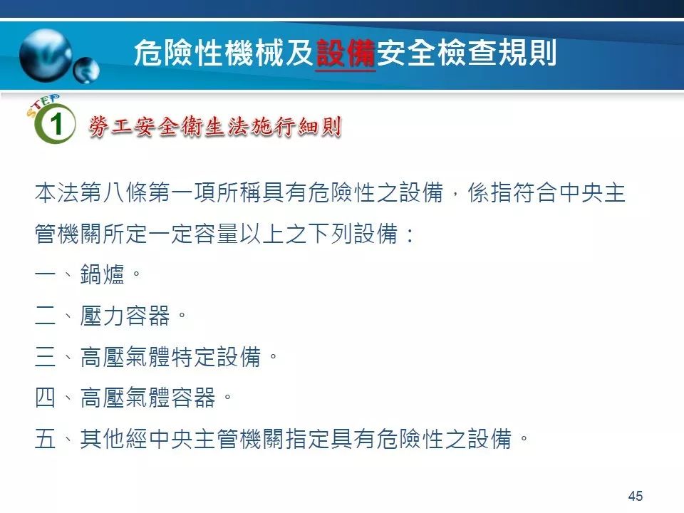 危險性機械及設備安全檢查規則 宝岛 Ppt 全文