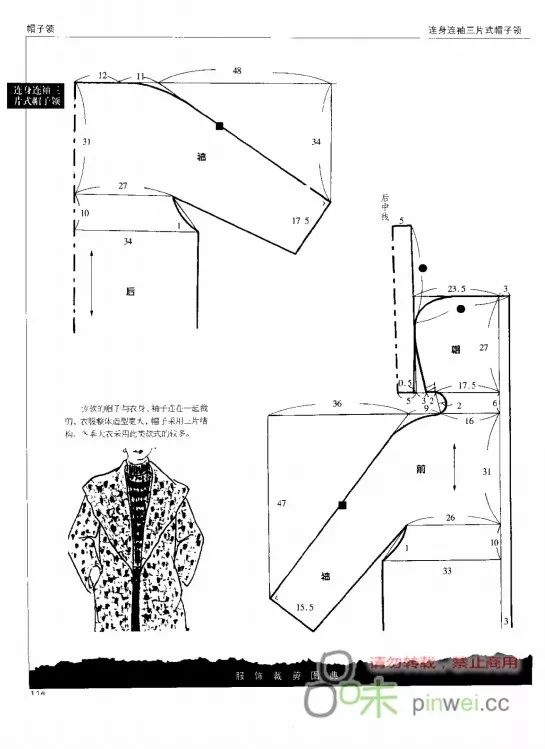 覺得冬天可以用到的女裝外套裁剪圖