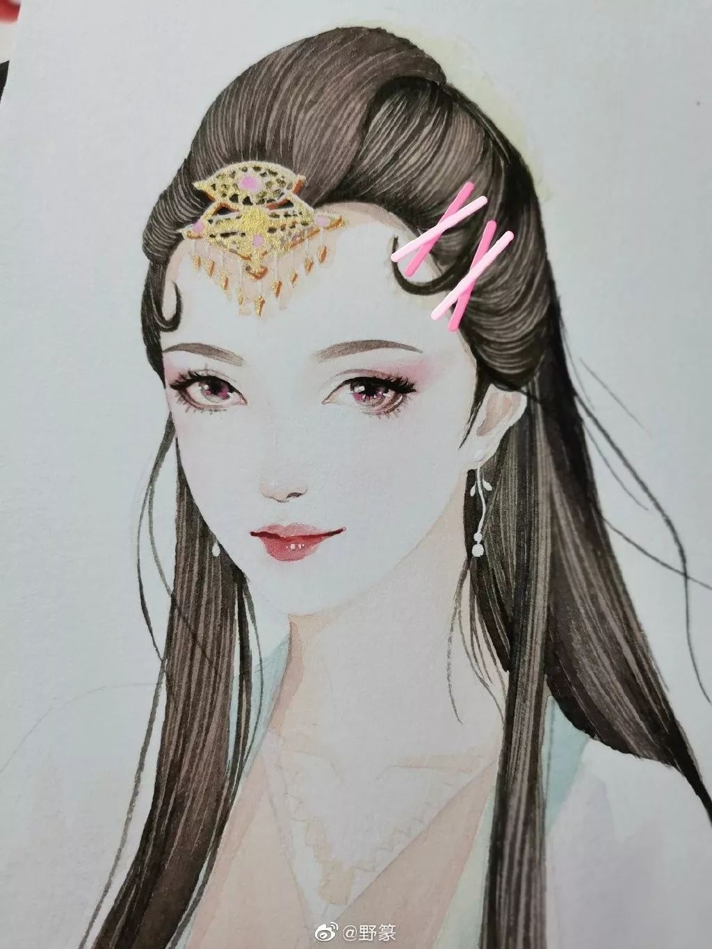 教你画出电视剧里那些颜值爆表楚楚动人的古装美人儿这些水彩干货千万