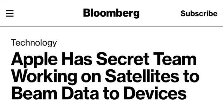 苹果正研发卫星技术，可直接向iPhone发送数据