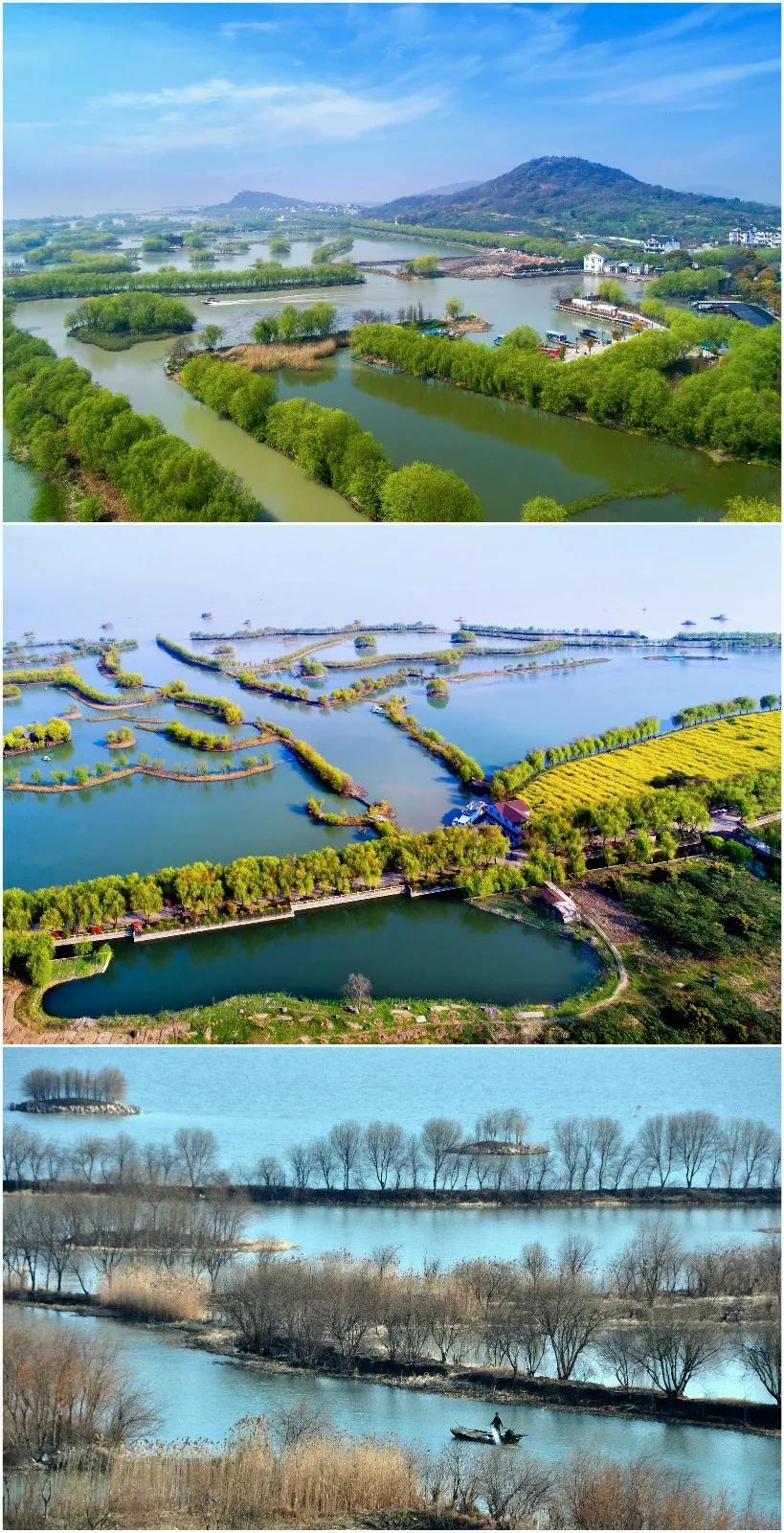 三山半落青山外一水中浮蓬莱洲苏州市吴中区三山村