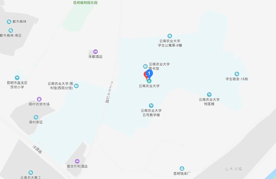 云南农业大学平面地图图片