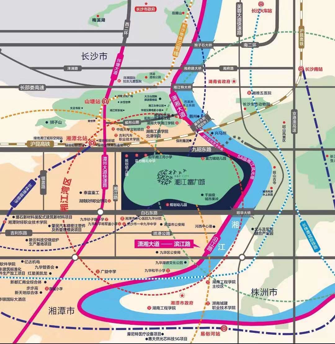 长沙富力城楼盘位置图图片