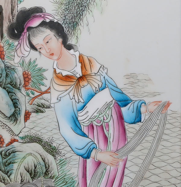 王大凡四大美女瓷板画