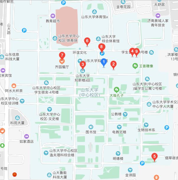 1:山东大学中心校区知新楼b座—end