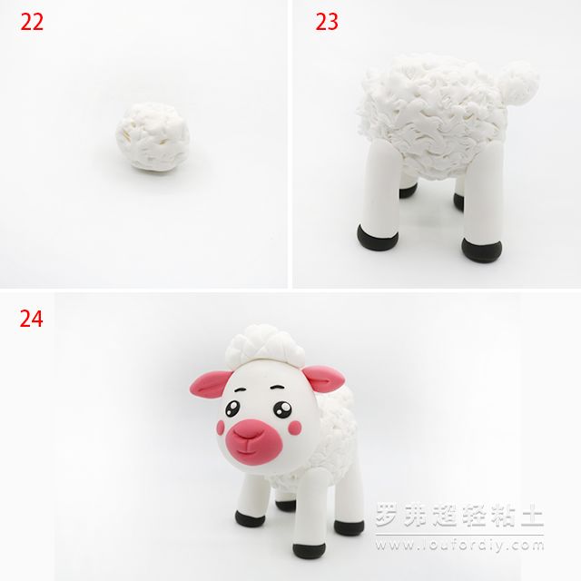 罗弗超轻粘土教程 — 动物系列之小羊制作图解教程