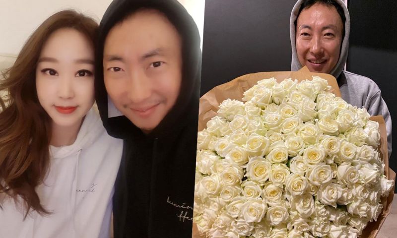 韩国艺人朴明秀在instagram上分享了自己为妻子庆生的照片,非常有诚意