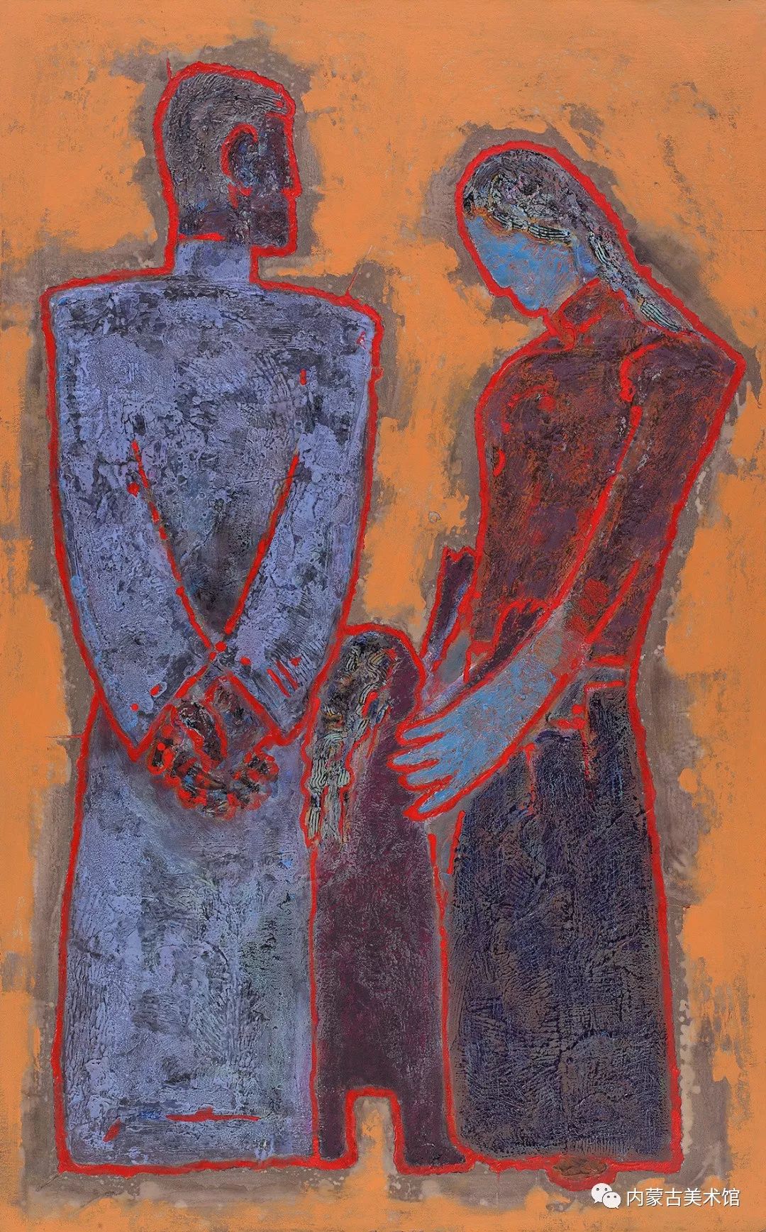 格日勒图《一家人》160×100cm 2019年赛音朝格图《骑手》105×180cm