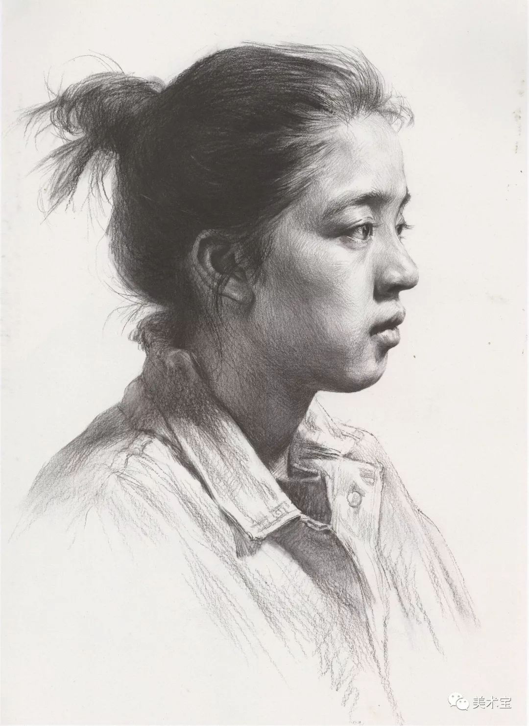 临摹精选丨正侧面素描头像范画