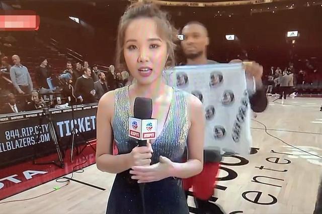 原创最美篮球女记者,烤肉姐颜值高身材棒,和利拉德社交好