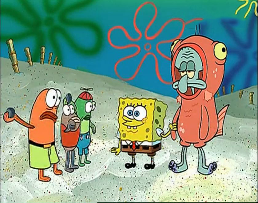 章鱼哥生性冷淡却为海绵宝宝流下两行泪