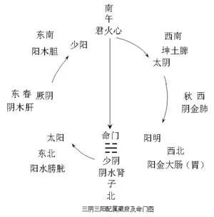 三阴三阳配属藏府及命门图其实从图中我们就可以看出来,冬天的阳气是