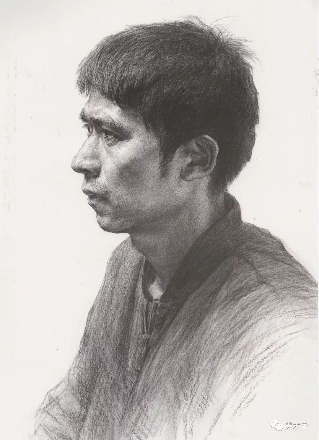 临摹精选丨正侧面素描头像范画