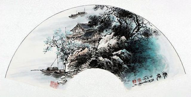 千山烟云黄玉洲彩墨山水画