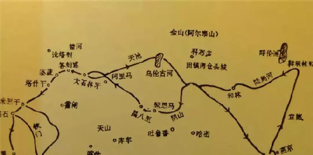 丘处机西行路线图.