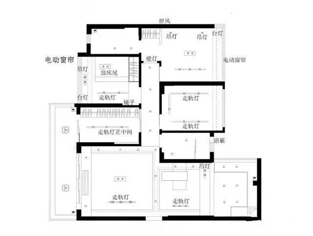 cad轨道灯平面图怎么画图片