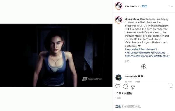 《生化危机3：重制版》吉尔脸模公开俄罗斯美女超模_Sasha