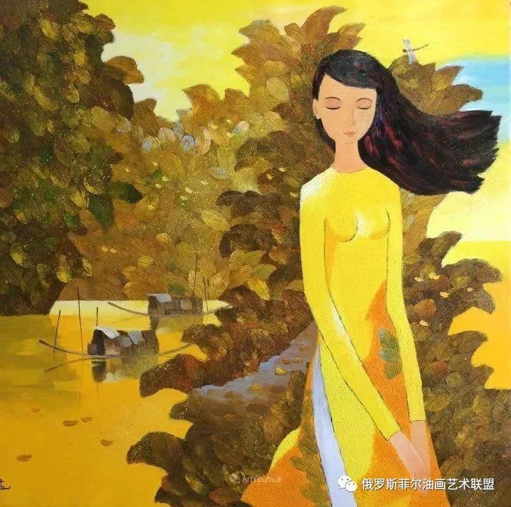 这画风太惊艳了越南画家阮奎坦绘画作品赏析