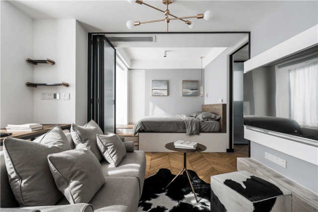 65平现代公寓户型虽不方正,但改造后美到犯规_空间