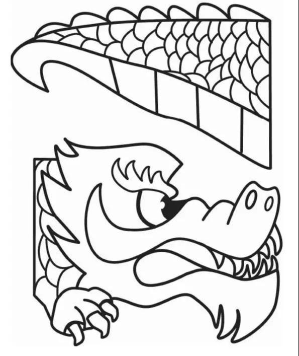 开始拼贴龙头龙尾龙身4.