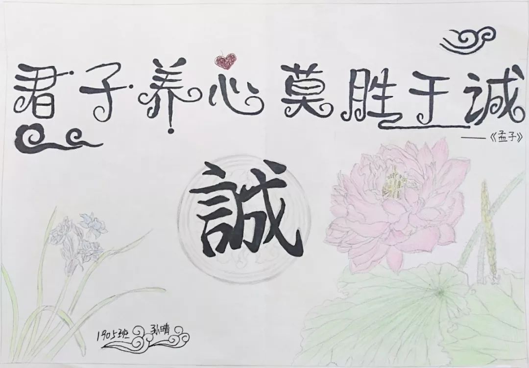 诚以养德信以立身我校19级组织诚信格言手抄报比赛
