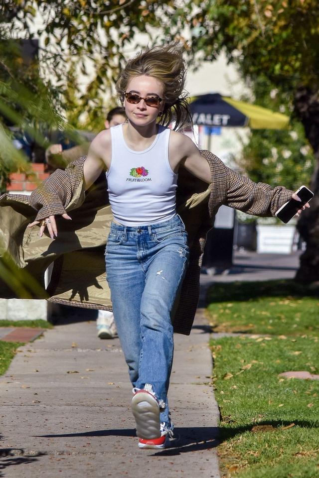 萨布丽娜·卡彭特(sabrina carpenter)和男友在studio城吃午餐