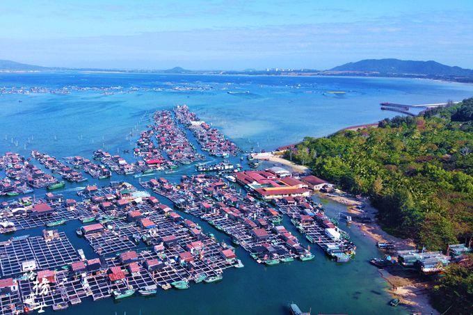 原创陵水新村的奇特美景空中俯览疍家渔排这里有你不知道的海南