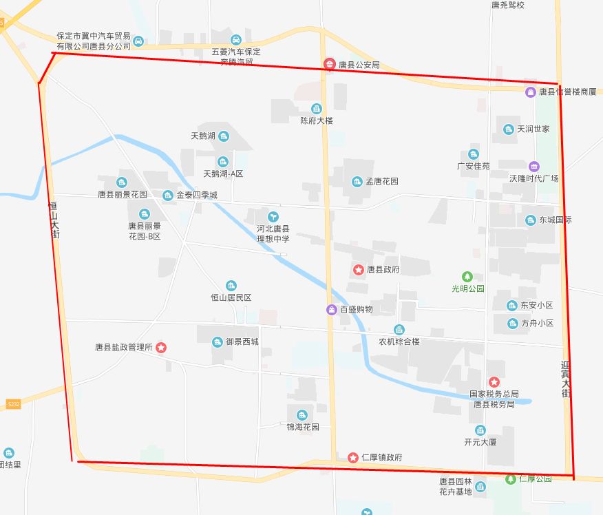 唐县限号区域地图图片