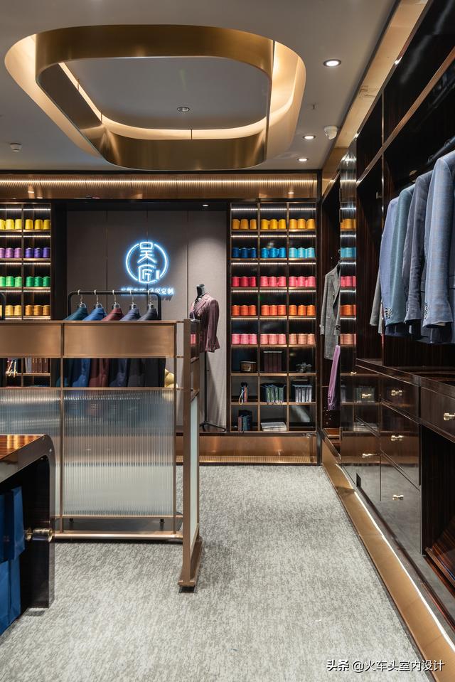 西装高端定制服装店轻奢风格丨su模型全套cad施工图纸