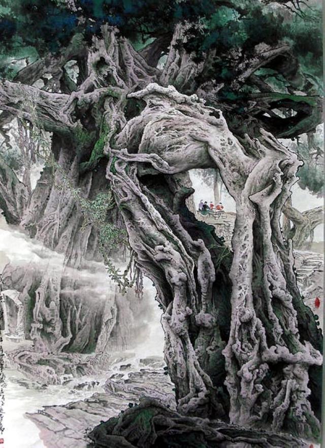 古寨苍榕张立有画榕