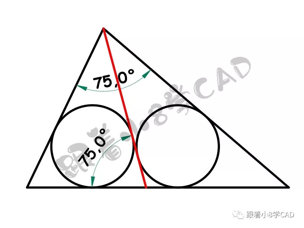 图形关系转换:根据平行四边形法则,原图纸转换为一个新的三角形