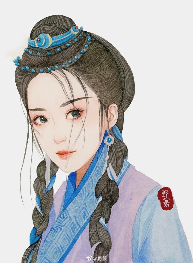 它可以分浓淡,虚实,水彩画,本身就有灵动,飘逸之感,古装人物《江玉燕