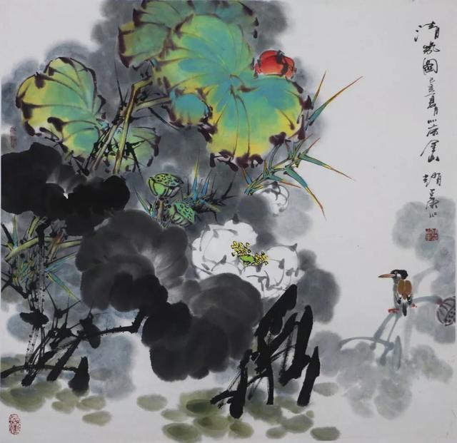 《清气图》/ 赵占东 68x68cm"荷花"寓意着纯洁,坚贞,吉祥,中国古代