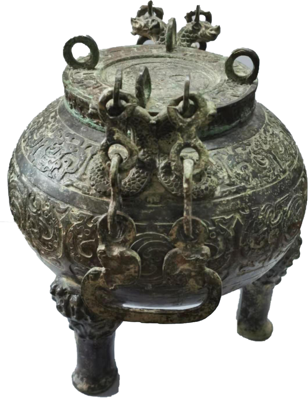 【精品推荐】双蛇耳三象足青铜鼎