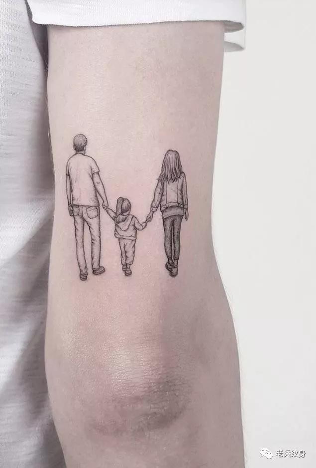 一家三口出生日期纹身图片