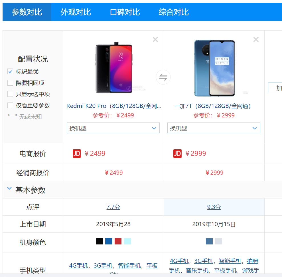 对标性价比巨兽红米k20pro尊享版90hz的一加7t值得买嘛