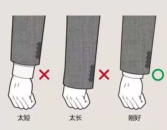 领带的最佳长度是腰带的上方;3.襟花一定要插在驳领处的插花孔中;2.