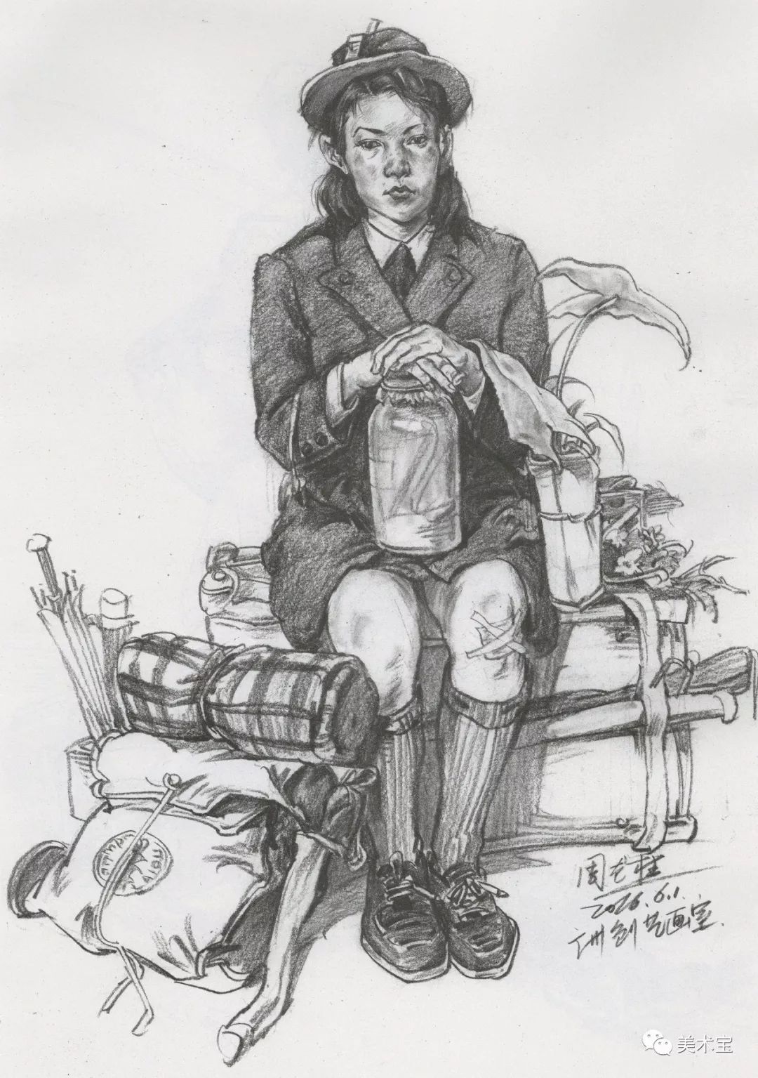 临摹精选丨复杂生活场景速写范画