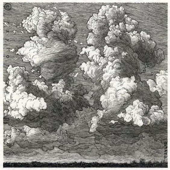 天空云的画法素描图片