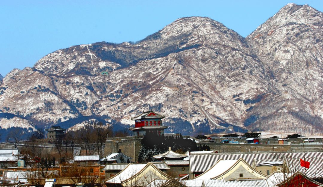 山海关雪景图片