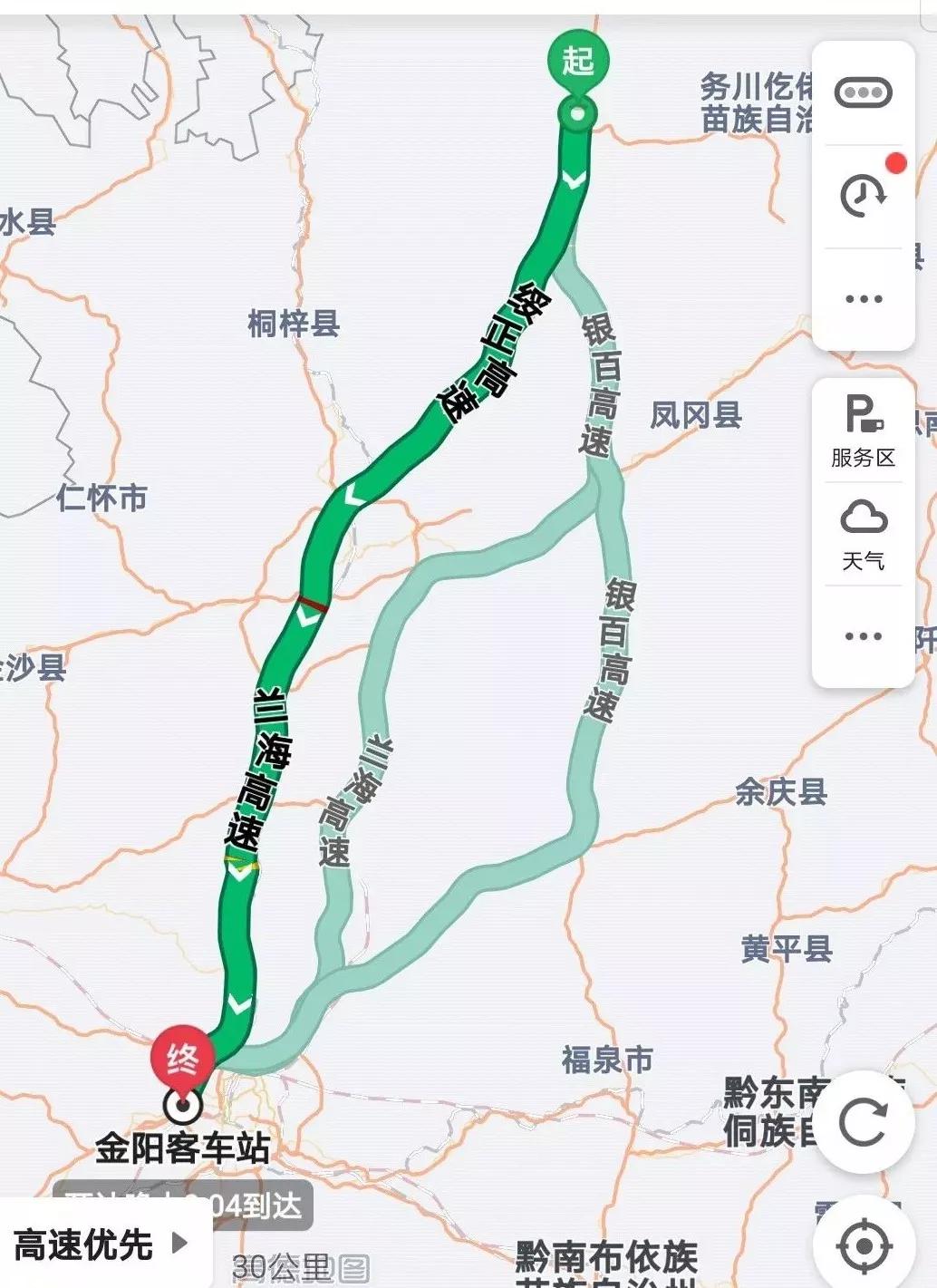 仁遵高速路线图图片