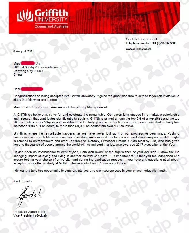 詹姆斯库克大学offer蓝山大学offer录取:蓝山学院,格里菲斯大学