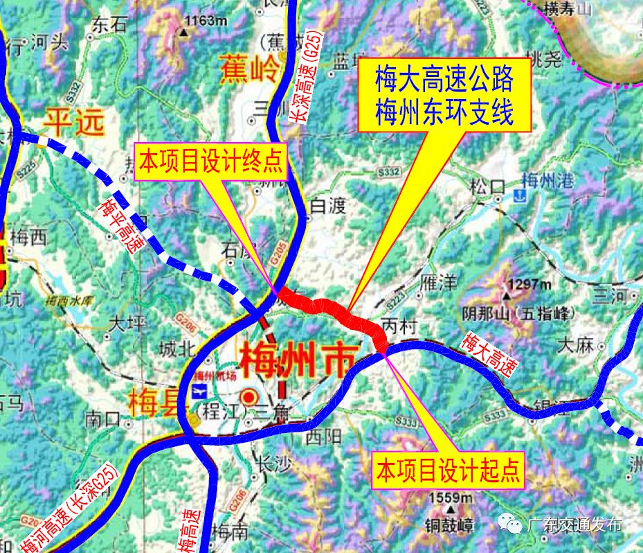梅大高速公路梅州东环支线的控制性工程顺利合龙通车时间为