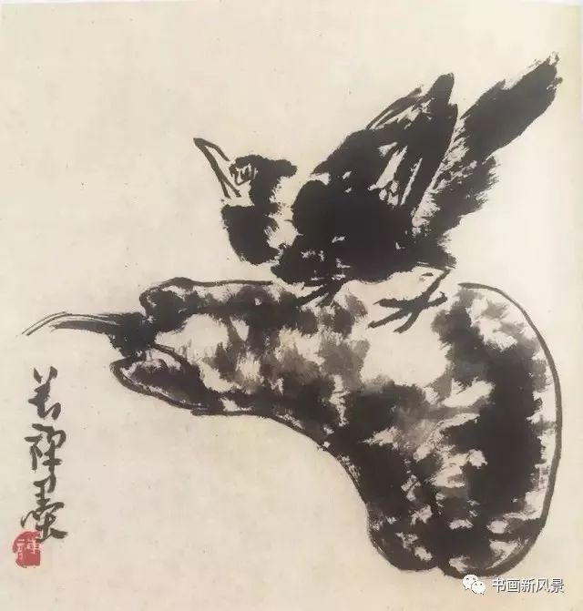 于是李苦禅总结道:作画当画外求画,里出外进,呈大化之一隅,以一隅而