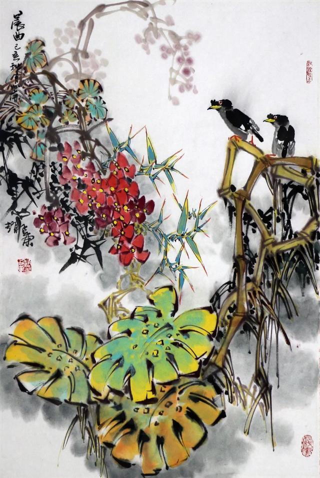 京海墨韵赵占东作品赏析——花鸟诗意,妙不可言 !_画面