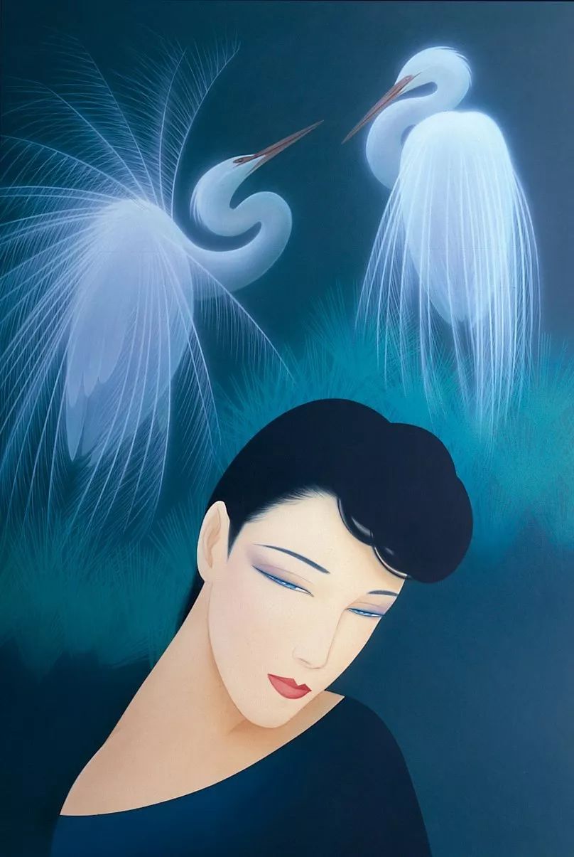 鹤田一郎笔下的东方女子,柔情似水,美到窒息!