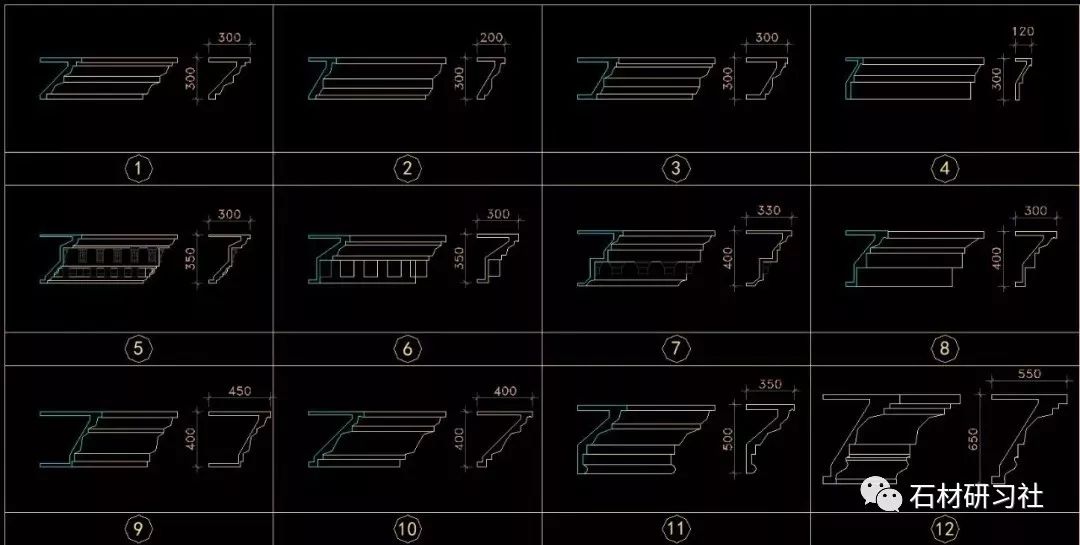精华图集 | 石材cad装饰线条图集,快收藏起来吧