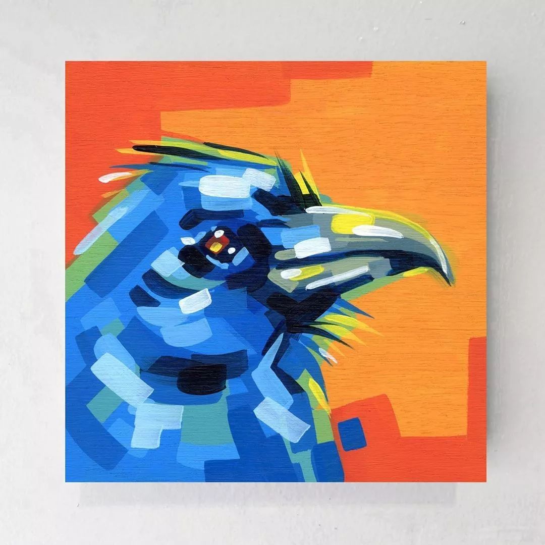 好强的笔触大色块运用的十分精彩