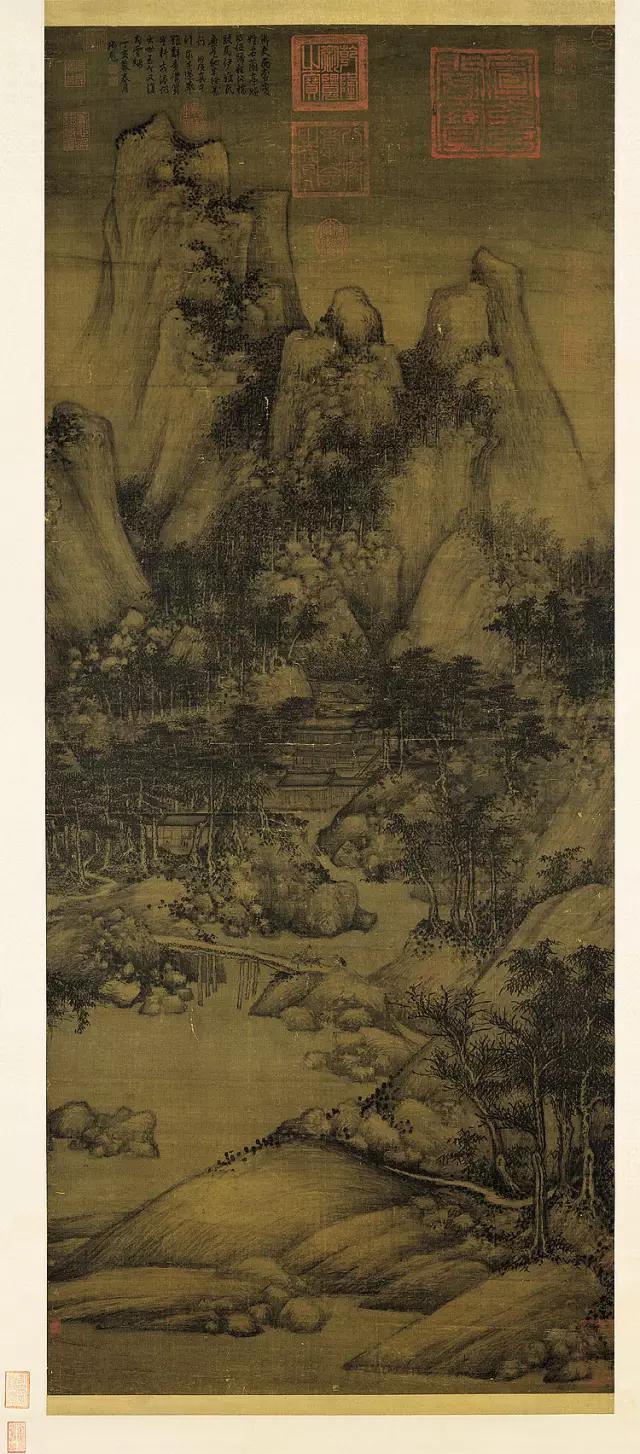 著名文人画家得董源画风之嫡传五代最杰出的僧人画家巨然